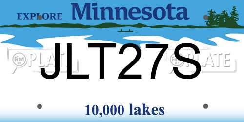 JLT27S Minnesota License Plate