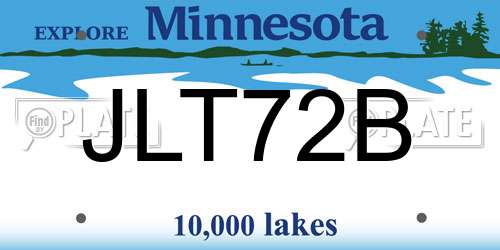 JLT72B Minnesota License Plate