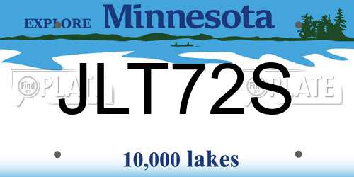 JLT72S Minnesota License Plate