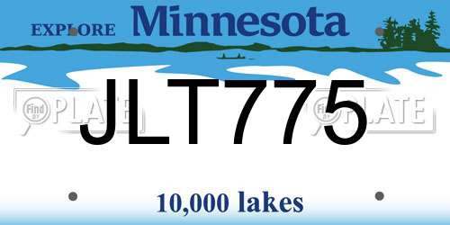JLT775 Minnesota License Plate