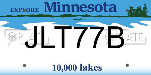 JLT77B Minnesota License Plate