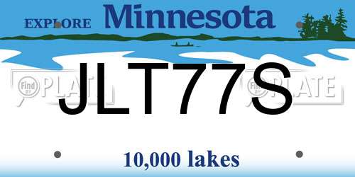 JLT77S Minnesota License Plate