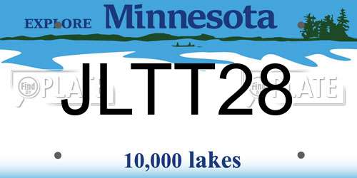 JLTT28 Minnesota License Plate