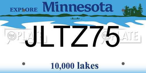 JLTZ75 Minnesota License Plate