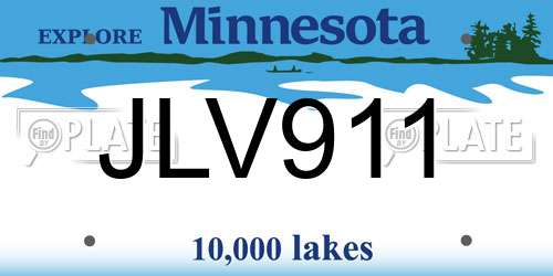 JLV911 Minnesota License Plate