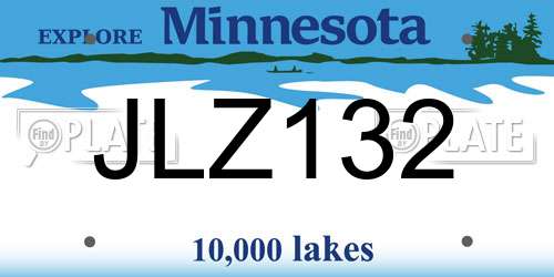 JLZ132 Minnesota License Plate