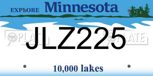 JLZ225 Minnesota License Plate