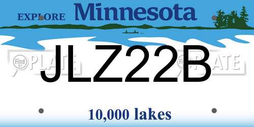 JLZ22B Minnesota License Plate