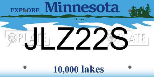 JLZ22S Minnesota License Plate