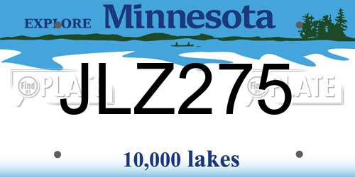 JLZ275 Minnesota License Plate