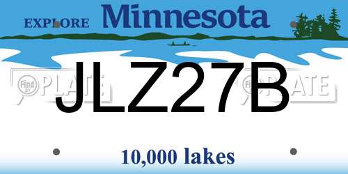 JLZ27B Minnesota License Plate