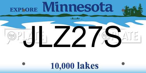 JLZ27S Minnesota License Plate