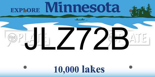 JLZ72B Minnesota License Plate
