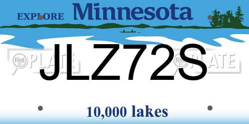 JLZ72S Minnesota License Plate