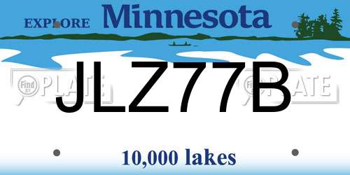 JLZ77B Minnesota License Plate