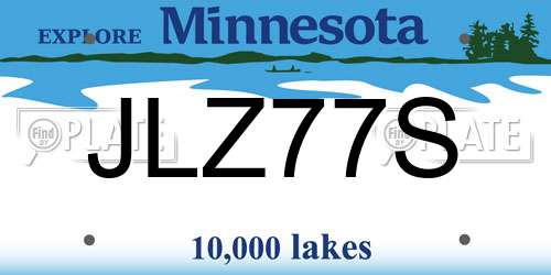 JLZ77S Minnesota License Plate