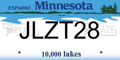 JLZT28 Minnesota License Plate