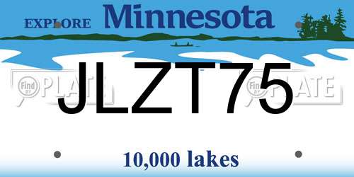 JLZT75 Minnesota License Plate