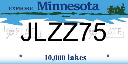 JLZZ75 Minnesota License Plate