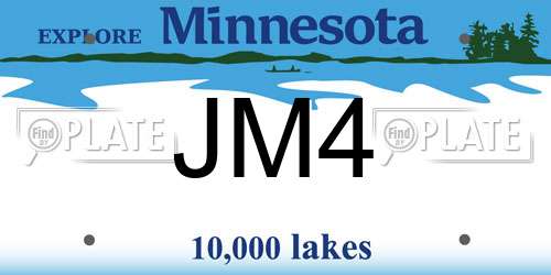 JM4 Minnesota License Plate
