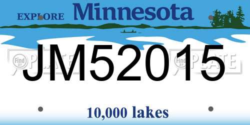 JM52015 Minnesota License Plate
