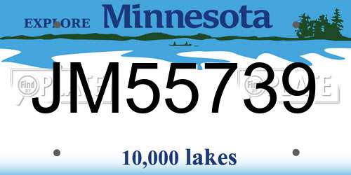 JM55739 Minnesota License Plate