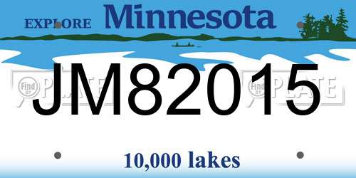 JM82015 Minnesota License Plate