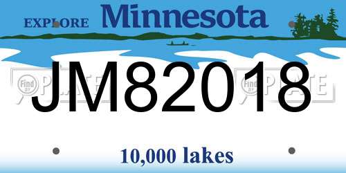 JM82018 Minnesota License Plate