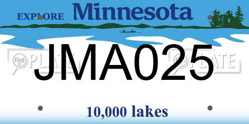 JMA025 Minnesota License Plate