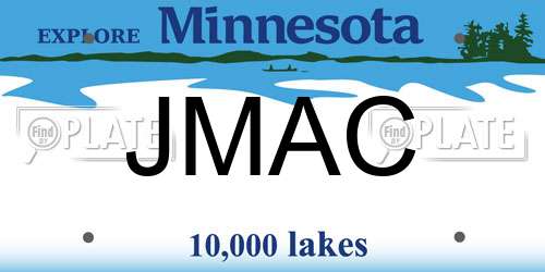 JMAC Minnesota License Plate