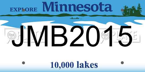 JMB2015 Minnesota License Plate