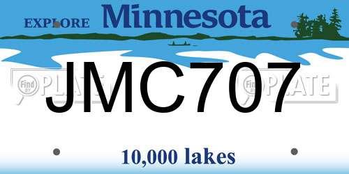 JMC707 Minnesota License Plate