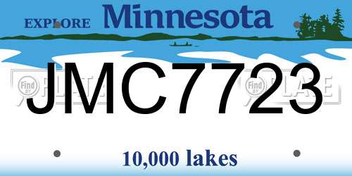 JMC7723 Minnesota License Plate