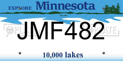 JMF482 Minnesota License Plate