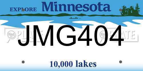 JMG404 Minnesota License Plate
