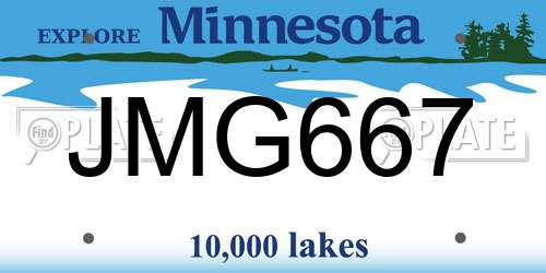 JMG667 Minnesota License Plate