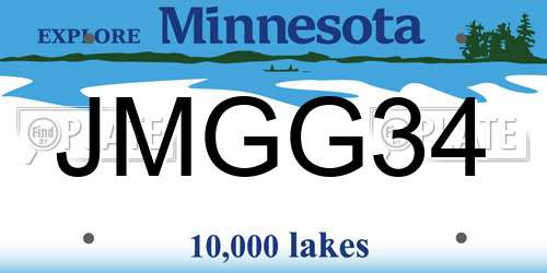 JMGG34 Minnesota License Plate