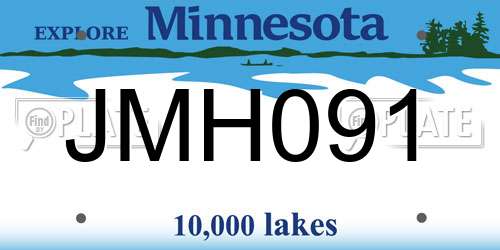 JMH091 Minnesota License Plate