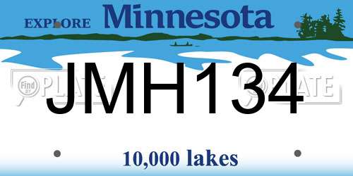 JMH134 Minnesota License Plate