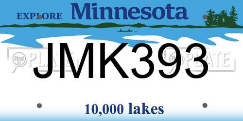 JMK393 Minnesota License Plate
