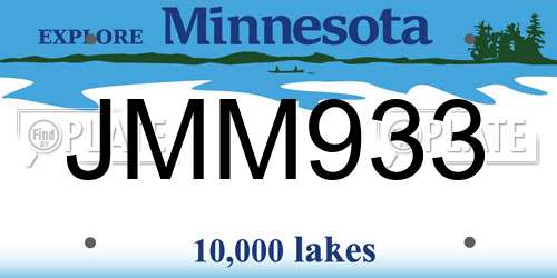 JMM933 Minnesota License Plate