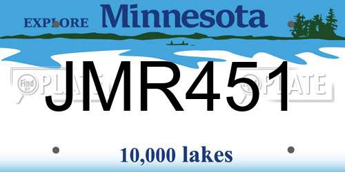 JMR451 Minnesota License Plate