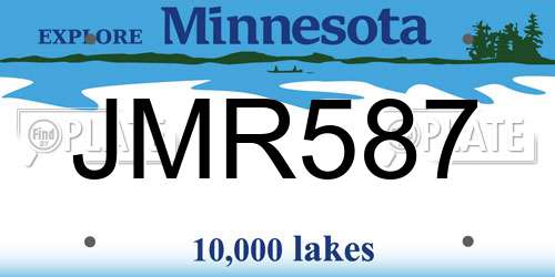 JMR587 Minnesota License Plate