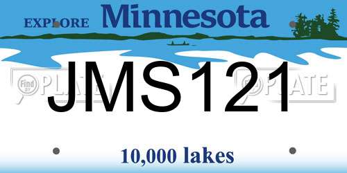 JMS121 Minnesota License Plate