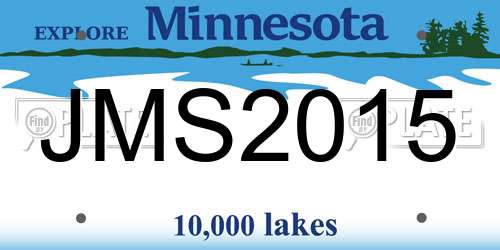 JMS2015 Minnesota License Plate