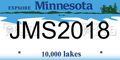 JMS2018 Minnesota License Plate