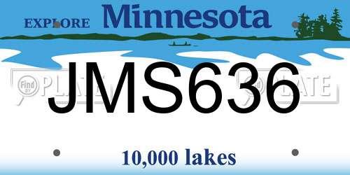JMS636 Minnesota License Plate