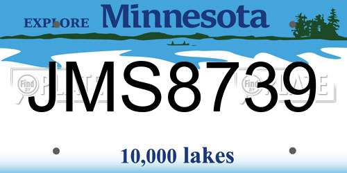 JMS8739 Minnesota License Plate