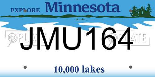 JMU164 Minnesota License Plate