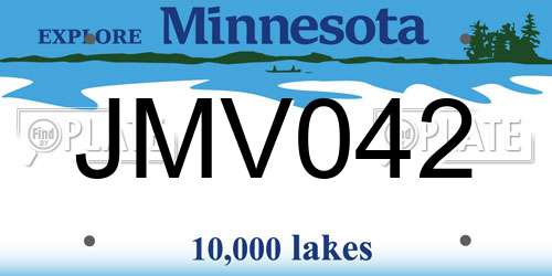 JMV042 Minnesota License Plate